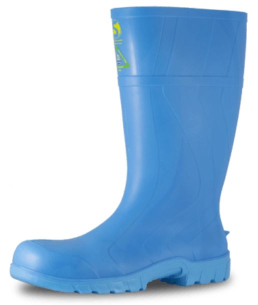 Industrial PVC Gumboots - Blue, Size 15 *Steel Toe Cap + Steel Midsole