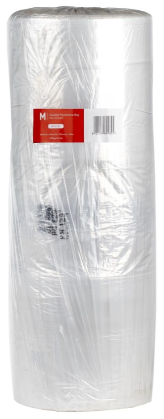 POR Gusseted Polyethylene Bag - Clear, 600mm x 420mm x 700mm x 30mu 350 Bags/Roll