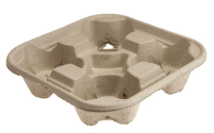 Cardboard Cup Holders - Brown, 4 Cup Capacity *Fits 80mm / 90mm Cups