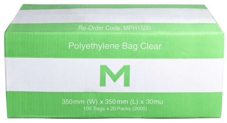 FP Polyethylene Bag - Clear, 350mm x 350mm x 30mu