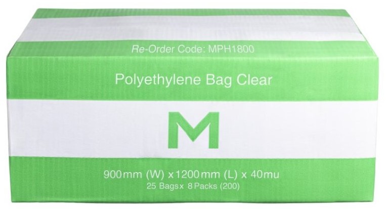 [MPH1800-1] FP Polyethylene Bag - Clear, 900mm x 1200mm x 40mu (25/Pack)