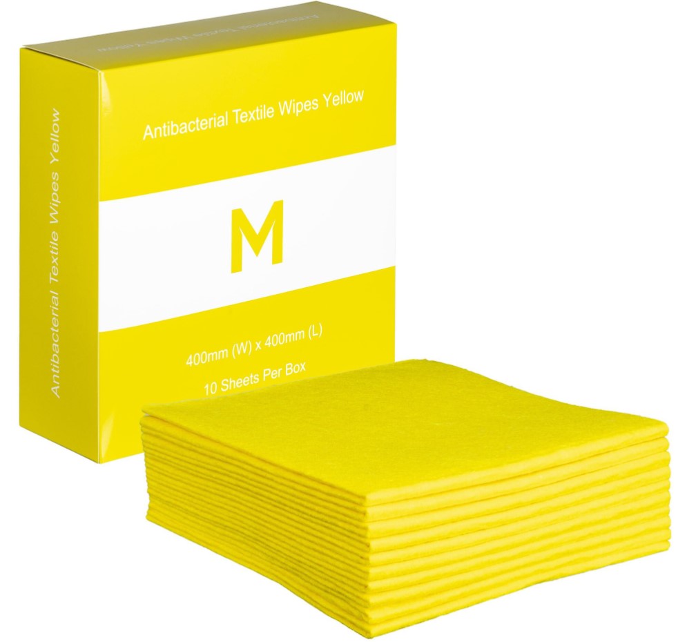 Antibacterial Textile Wipes - 400mm x 400mm, 140gsm 10 Sheets
