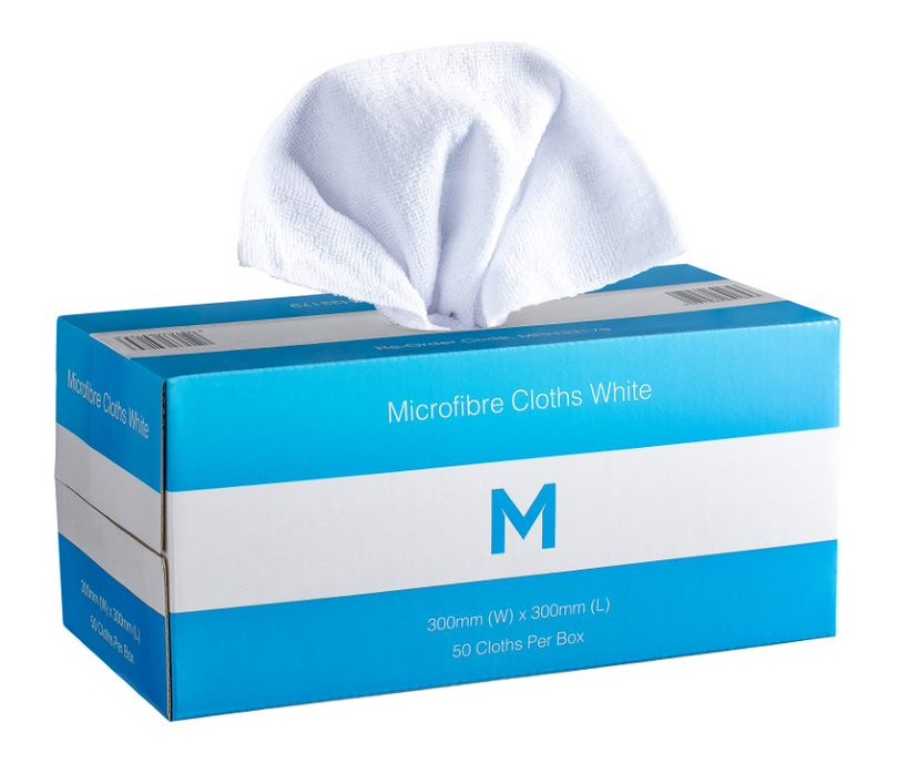 Dispenser Microfibre Cloths - 300mm x 300mm, 185gsm 50 Cloths/Pack