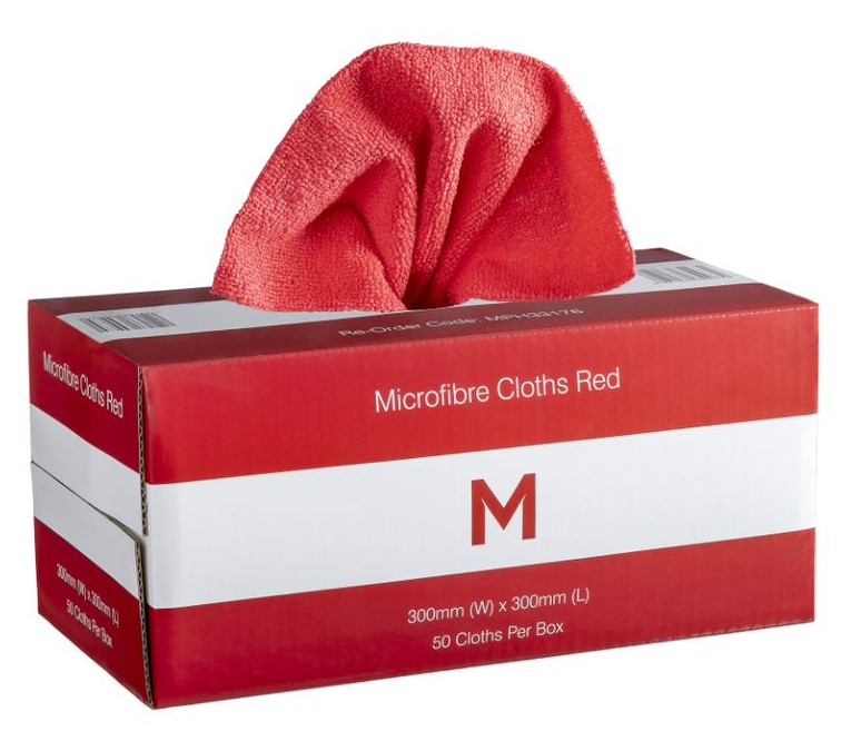 Dispenser Microfibre Cloths - 300mm x 300mm, 185gsm 50 Cloths/Pack