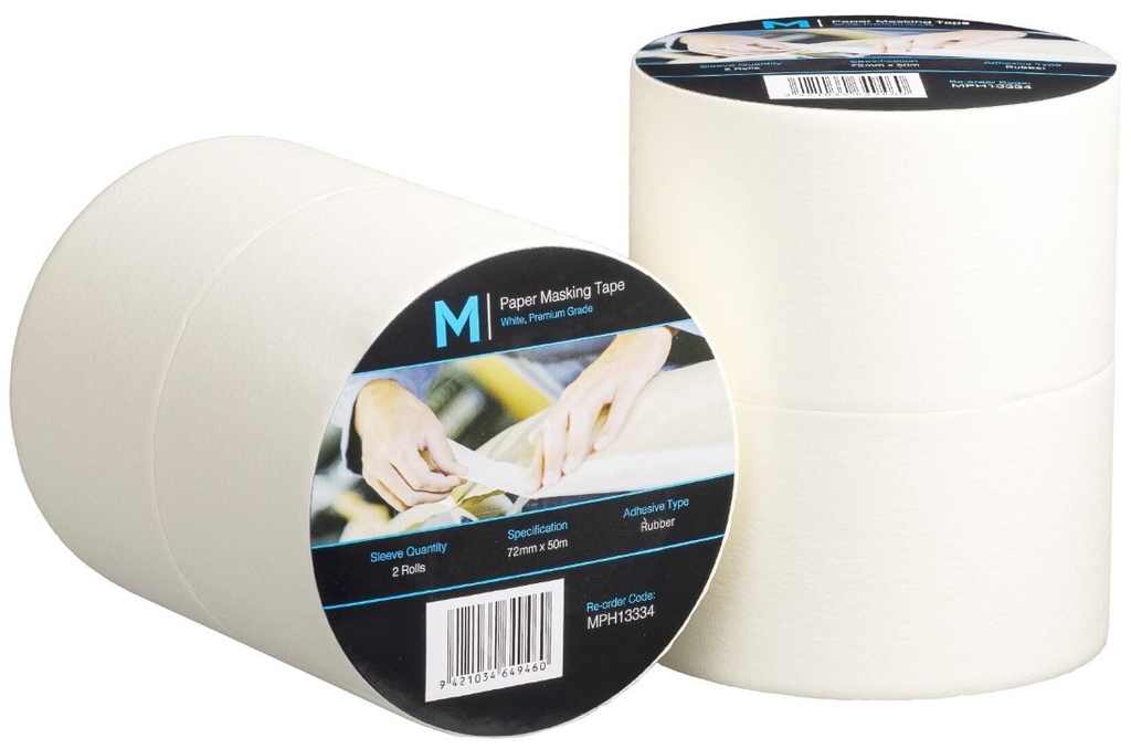 General Purpose Masking Tape - Cream, 72mm x 50m x 130mu *2 Day Removal
