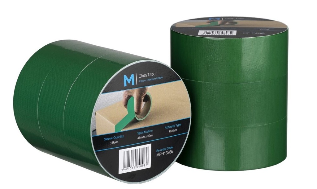 Premium Cloth Tape - Green, 48mm x 30m x 250mu