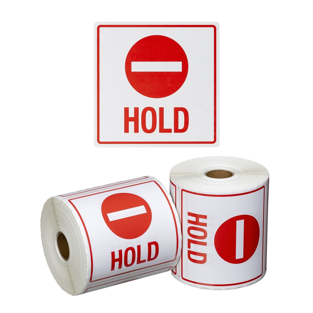 Handling Label Hold - White/Red, 99mm x 99mm 500 Labels/Roll