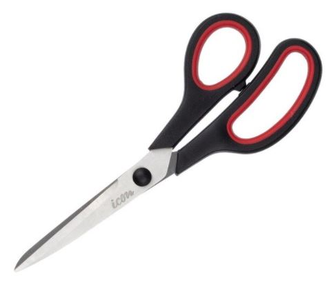 Soft Grip Scissors - Orange/Black, 193mm Length