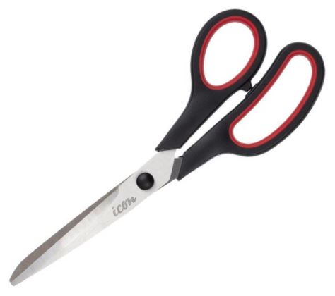 Soft Grip Scissors - Orange/Black, 214mm Length