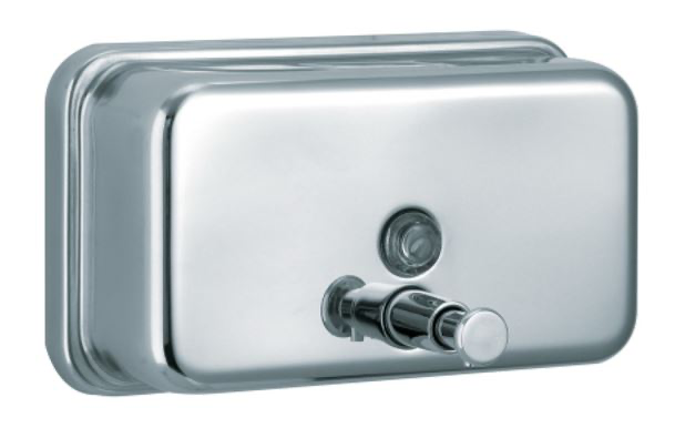 Stainless Liquid Wall Dispenser - Silver, Horizontal, 1200ml Capacity (1)