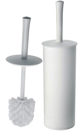 Enclosed Toilet Tidy Brush Set - White