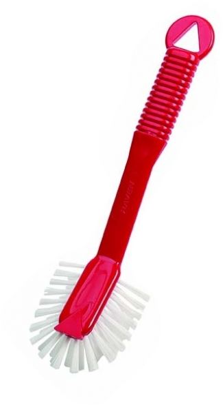 Radial Dish Brush - Red, Front Scraper