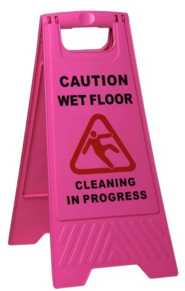 Safety Sign Wet Floor - Pink, 290mm x 660mm