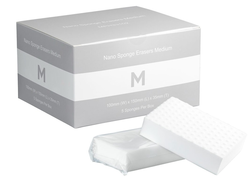 Nano Sponge Erasers Medium - White, 100mm x 150mm x 35mm