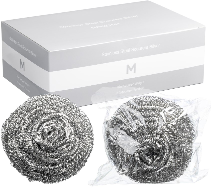 Stainless Steel Scourer - Silver, 70g Scourer Weight