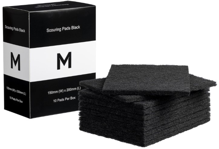 Regular Scouring Pads - Black, 150mm x 200mm x 8mm