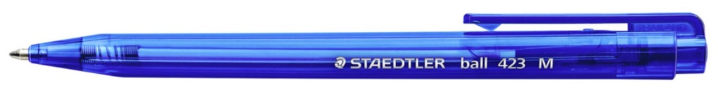 Staedtler Retractable Ball Point Pen - Blue, Medium 0.45mm Tip 10 Pens