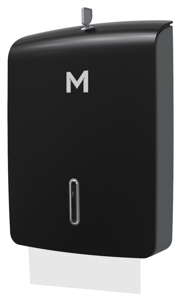 Matthews Tall Slimfold Towel Dispenser - Black, 600 Sheet Capacity (1)