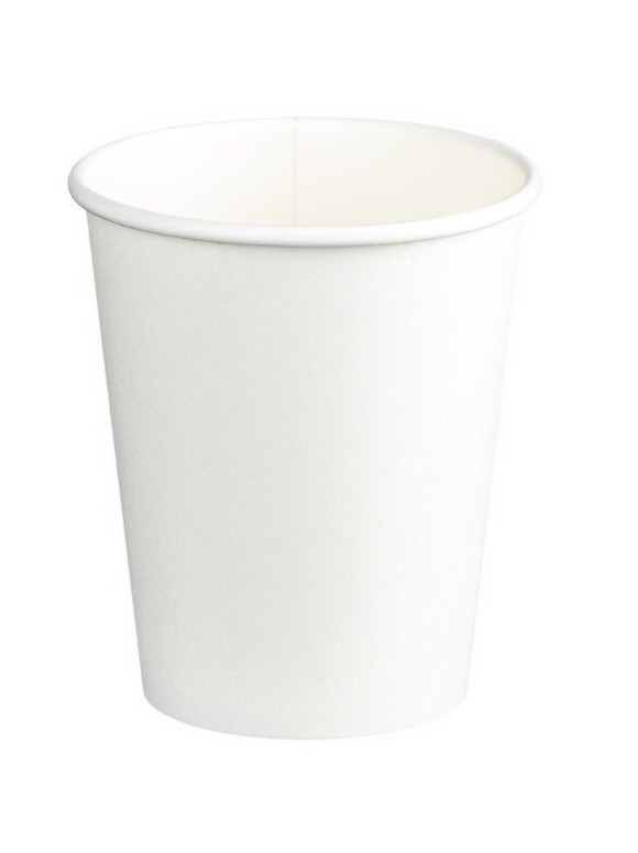 Single Wall PE Paper Cups - White, 8oz, 280ml 50 Cups *80mm Diameter
