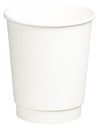 Double Wall PE Paper Cups - White, 8oz, 280ml 25 Cups *80mm Diameter