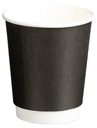 Double Wall PE Paper Cups - Black, 8oz, 280ml 25 Cups *80mm Diameter