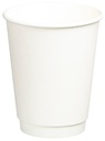 Double Wall PE Paper Cups - White, 12oz, 390ml 25 Cups *90mm Diameter