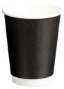 Double Wall PE Paper Cups - Black, 12oz, 390ml 25 Cups *90mm Diameter