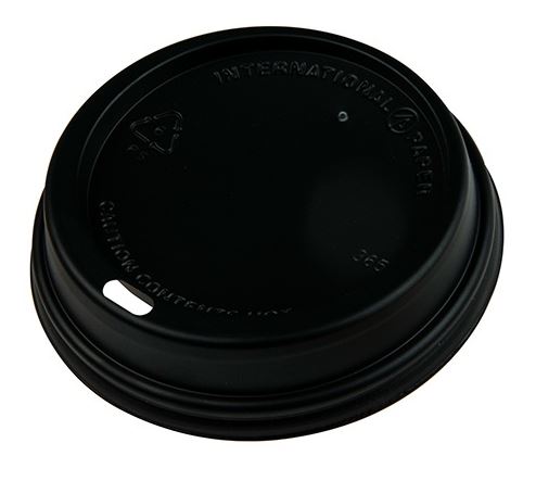PS Plastic Cup Lids - Black, 80mm Diameter 50 Lids
