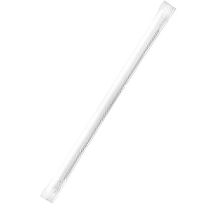 Paper Regular Straws Wrapped - White, 6mm x 200mm, 300gsm, FSC Mix® 250 Straws/Pack