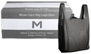Woven Carry Bag Large - Black, 330mm x 145mm x 415mm, 30gsm 25 Bags/Pack