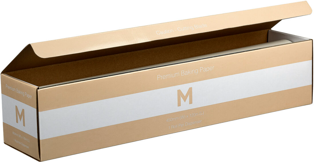 Premium Baking Paper Dispenser - White, 450mm x 120m, 45gsm *230C° Resistance   