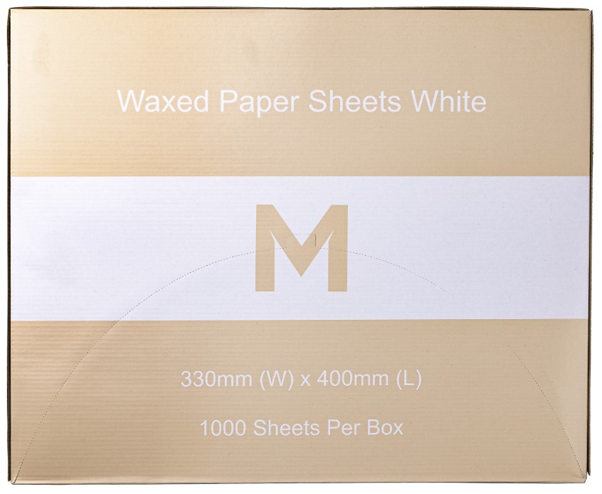 Waxed Paper Sheets Large - White, 330mm x 400mm, 40gsm 1000 Sheets/Pack