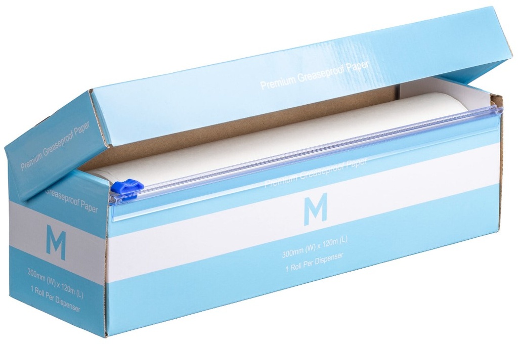 Greaseproof Paper Roll - White, 300mm x 120m, 40gsm