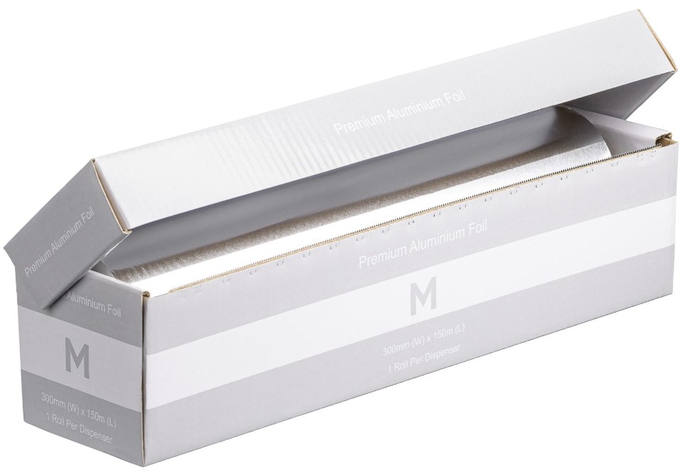 Premium Aluminium Foil Dispenser - Silver, 300mm x 150m x 13mu *Regular Duty 