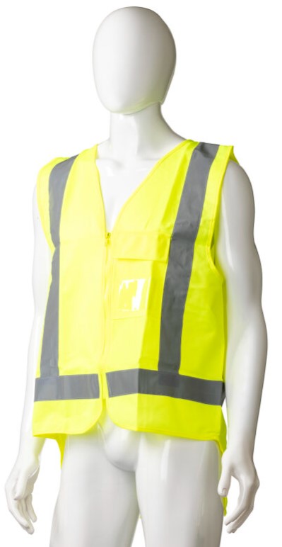 High Visibility Day/Night Safety Vest - Yellow, S, 120g Polyester Fabric