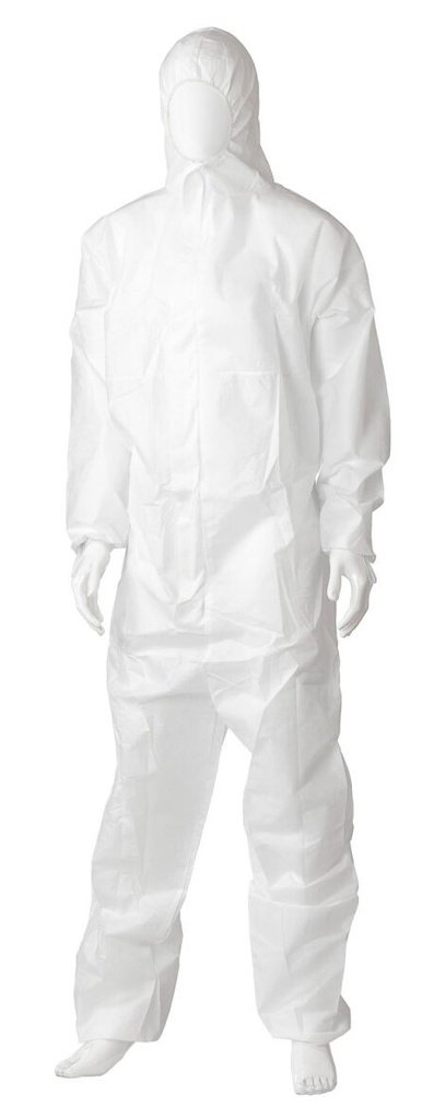 SMS Coverall Type 5/6 - White, L, 50gsm *Breathable Coverall