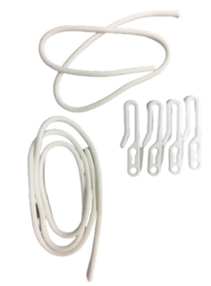 PVC Apron Waist Hooks - White, 450mm Length 1 Set/Pack