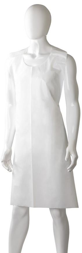 Polyethylene Back Tie Apron - White, 800mm x 1250mm x 30mu 50 Aprons *Heavy Duty 