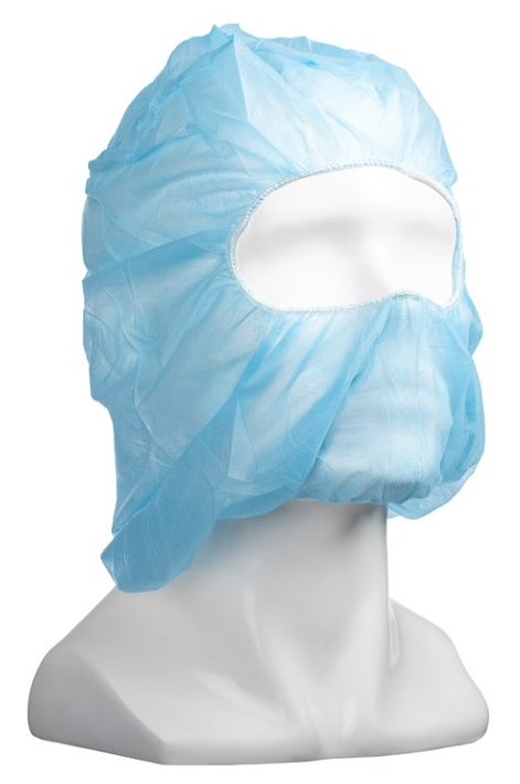 Polypropylene Full Face Balaclavas - Blue, Elasticated, 25gsm 50 Balaclavas/Pack