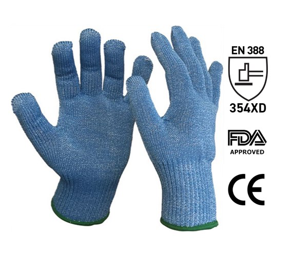 Processing Cut Resistant Gloves - Blue, L (- 1 Pair) *Cut 5 Protection                                 
