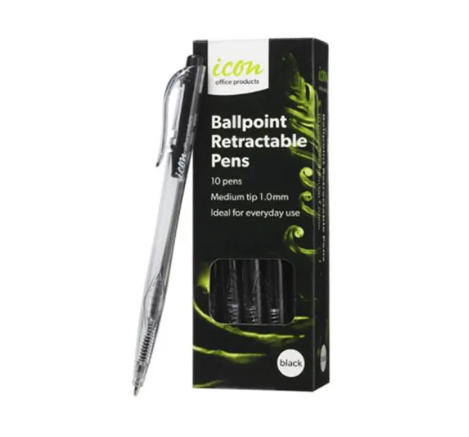 [MPH34925] Icon Ball Point Pen (Medium 1.0mm Tip) (Black)