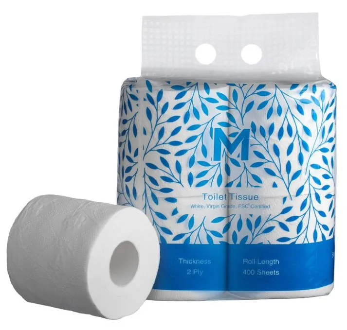 [MPH27210] Unwrapped Toilet Tissue Roll (12 Packs of 4) (Boxed - White, 2 Ply, 400 Sheets)