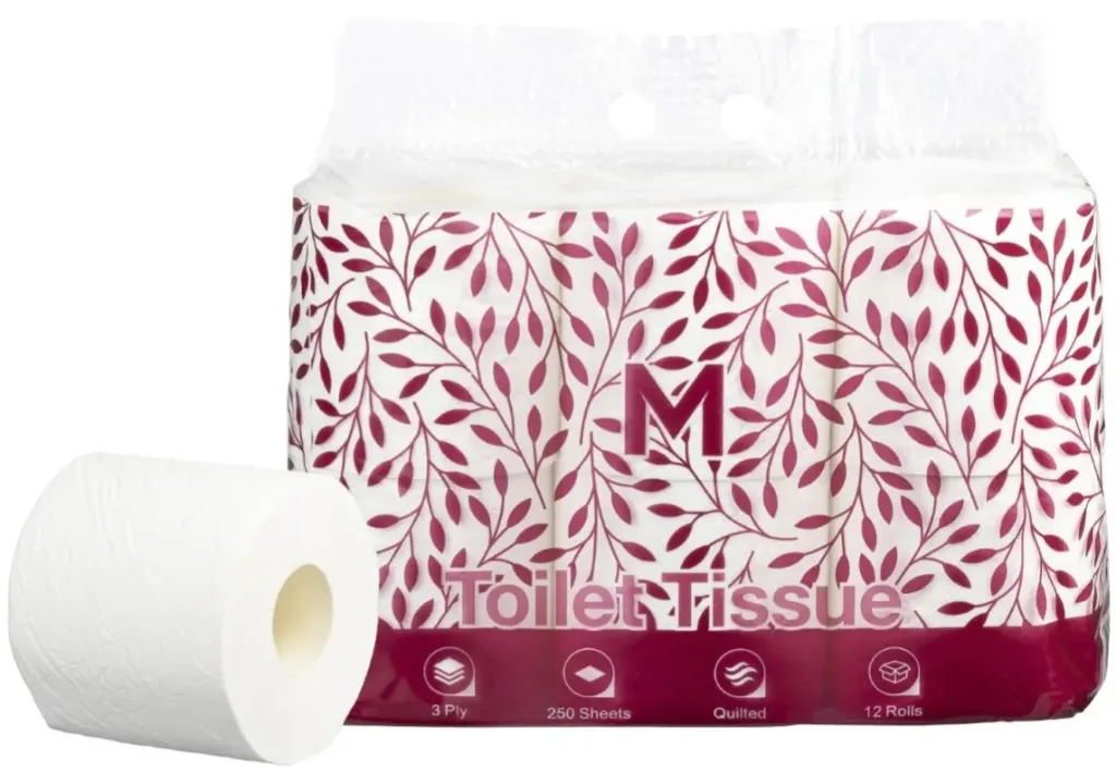 Unwrapped Toilet Tissue Roll (4 Packs of 12)