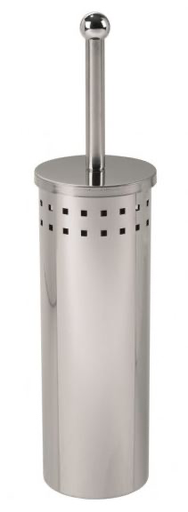 Enclosed Stainless Toilet Tidy Brush Set - Silver