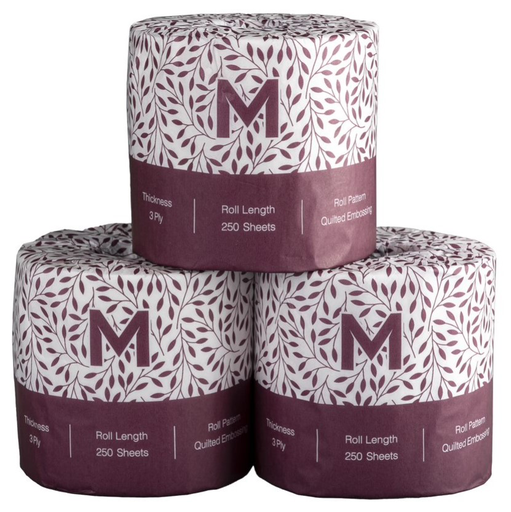 [MPH27240] Matthews Luxury Wrapped Toilet Tissue - White, 3 Ply, 250 Sheets (48)