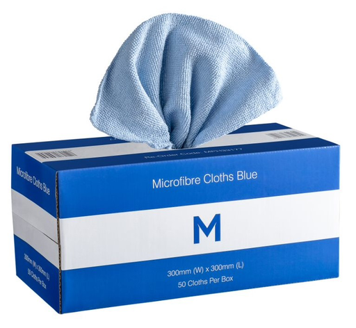 Dispenser Microfibre Cloths - 300mm x 300mm, 185gsm 50 Cloths/Pack