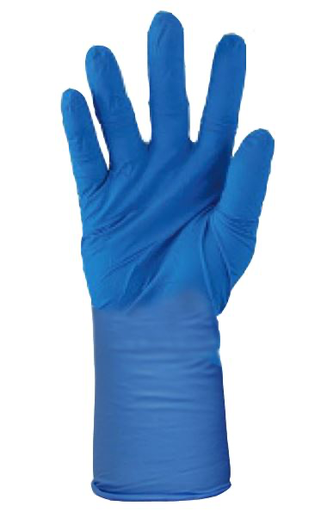 Nitrile Long Cuff Examination Gloves Powder Free - Blue, M, 300mm Cuff, 6.0g (100 in Box)