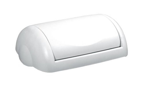 [MPH2989] Wall Mount Bin 23L Swing Lid - White, Weighted Swing Design 
