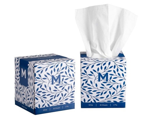 Cube Facial Tissues - White, 2 Ply, 90 Sheets, FSC Mix®