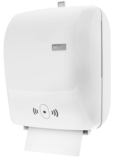 [MPH27512] Matthews Automatic Cut Roll Feed Dispenser - White, 1 Roll Capacity (1)